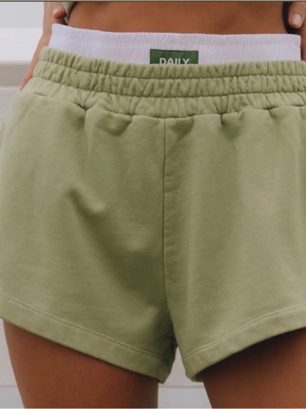 Daily Drills Light Olive Green Athletic Shorts